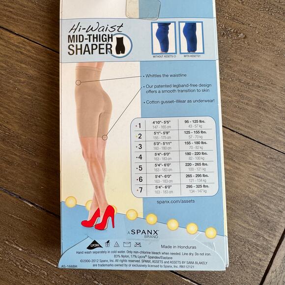 SPANX Assets Women's 5 (220lbs-265lbs) High Waist Mid Thigh Shaper Shorts Nude - Picture 4 of 6